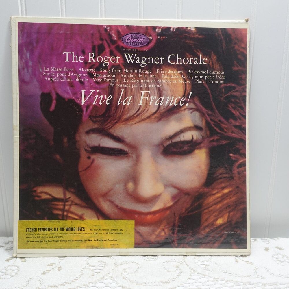 Roger Wagner Chorale Vive la France! LP Record 1961 Capitol French Folk 33⅓